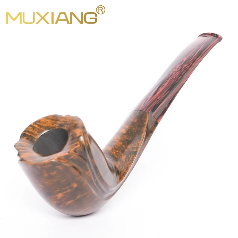 MUXIANG cobra briar wood pipe hand-carved pipe vulcanized rubber pipe mouthpiece men's gift