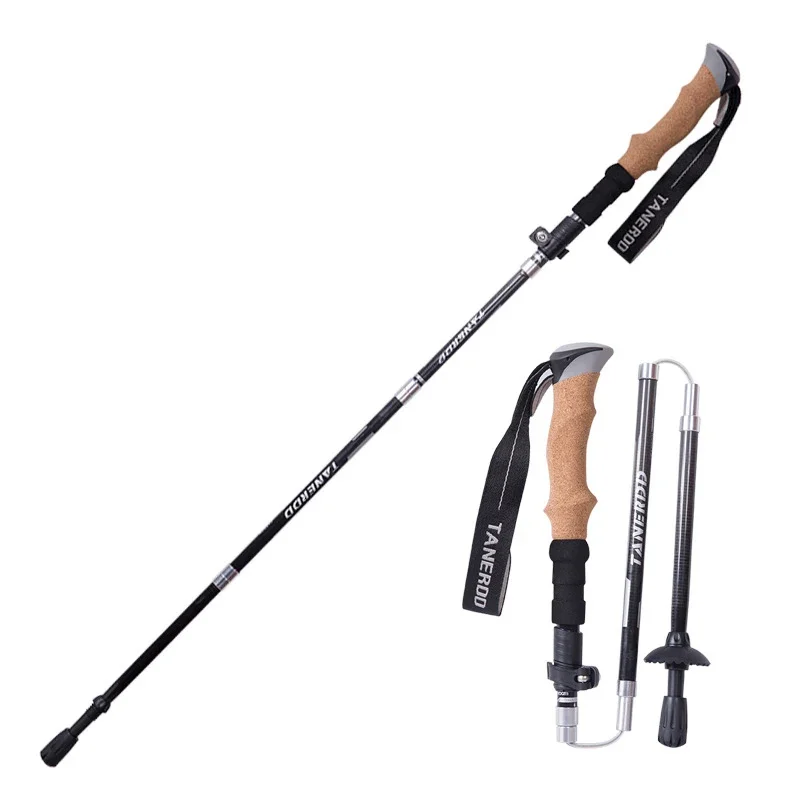 BEWE Bulk Sale Anti-Skid 5 Sections Lightweight Telescopic Foldable Carbon Trekking Poles