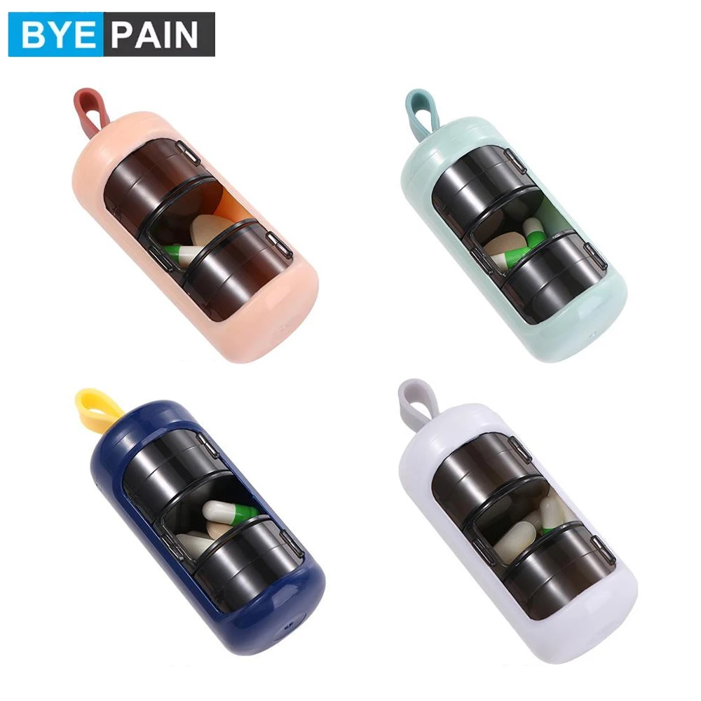 1PCS 3 Compartment Small Pill Case, Mini Portable Pill Box - Travel Daily Medicine Pill Supplement Organizer, Vitamin Container