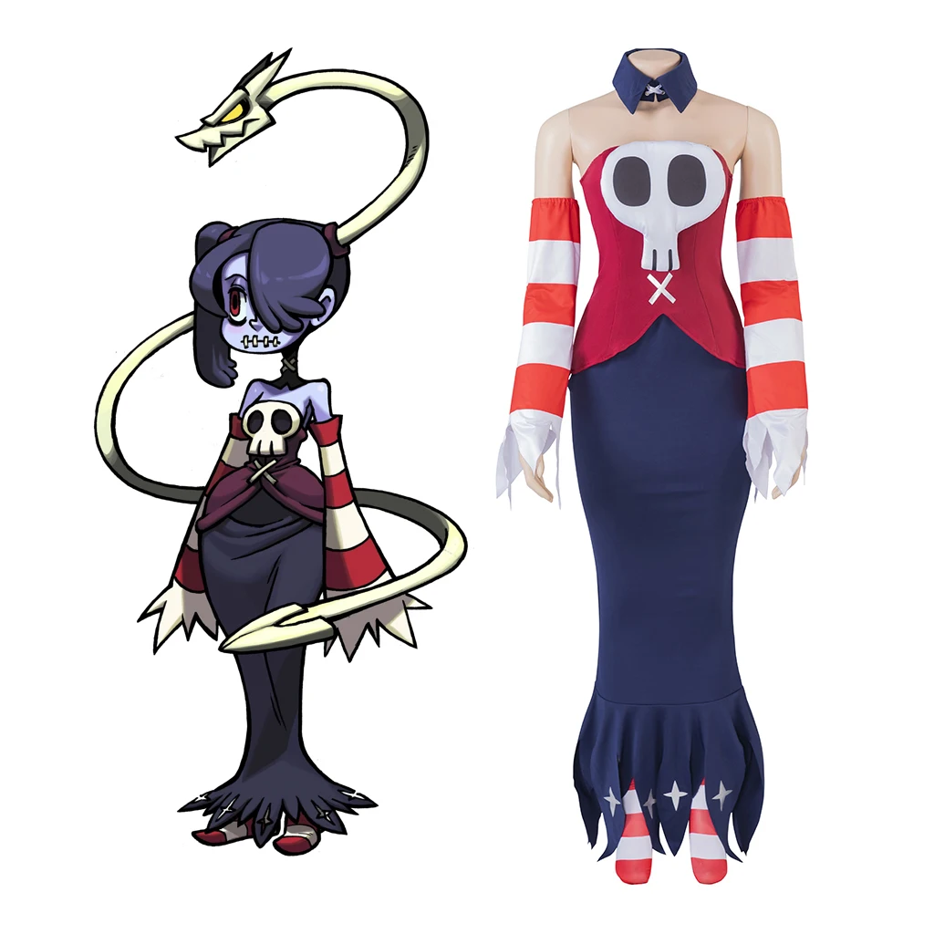 Game Skullgirls Squigly Cosplay Costume Sienna Contiello Cos Outfit Women Game Suit Halloween Carnival Party Disguise Clothes