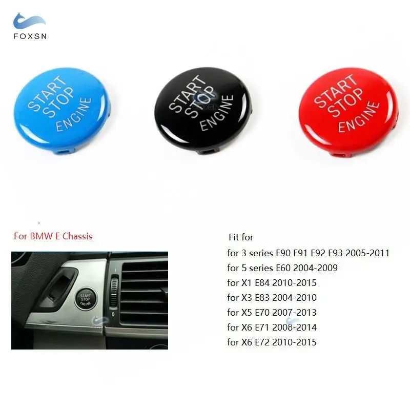 For BMW 1 2 3 4 5 7 F10 F25 F15 F25 F30 F48 E60 E70 E71 E90 E92 E93 X1 X3 X4 X5 X6 Engine Start Stop Switch Button Replace Cover