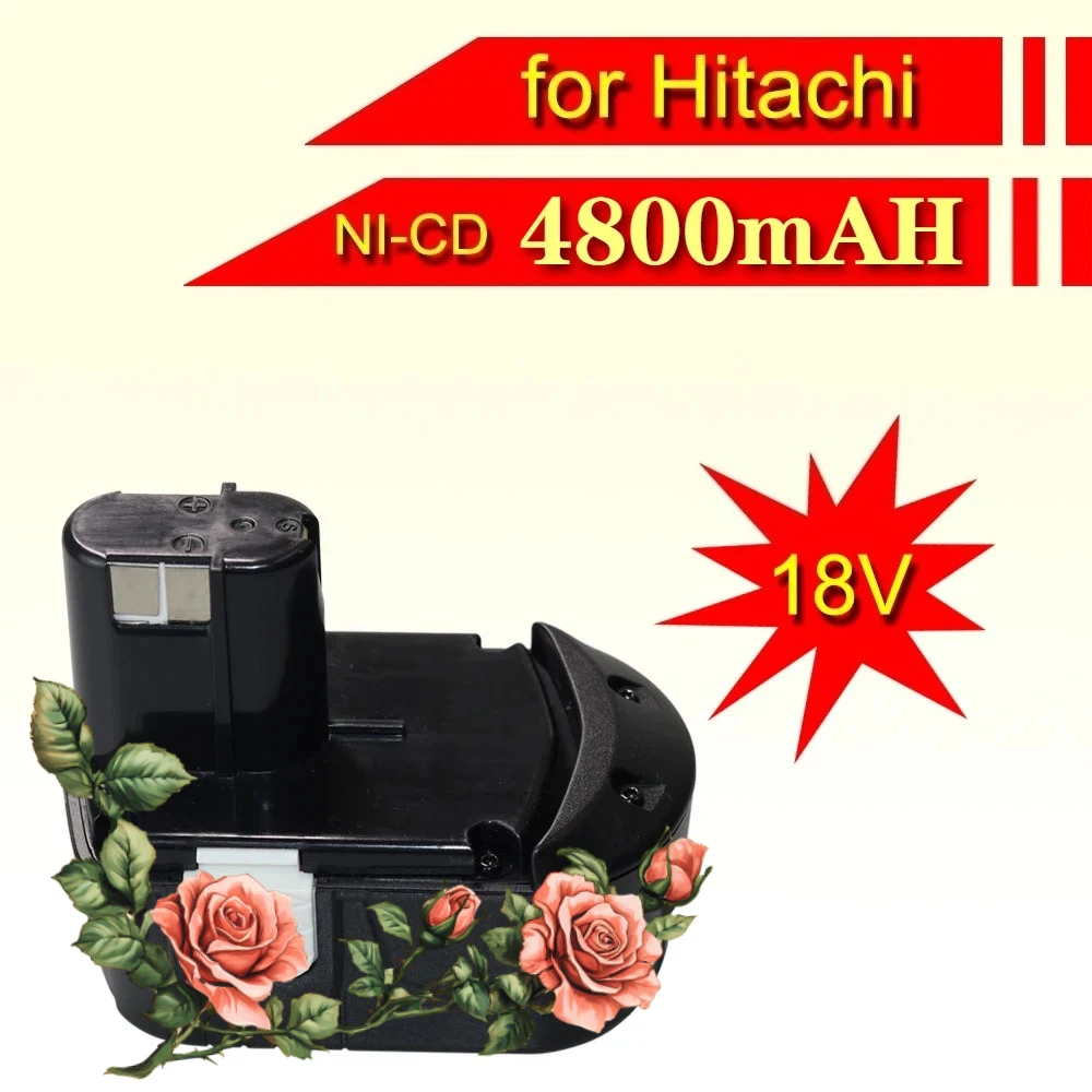 

Для электроинструмента Hitachi 18 В NI-CD 4800 мАч Отвертка-дрель: EB1820 EB1812 EB1830H EB1833X EB18B