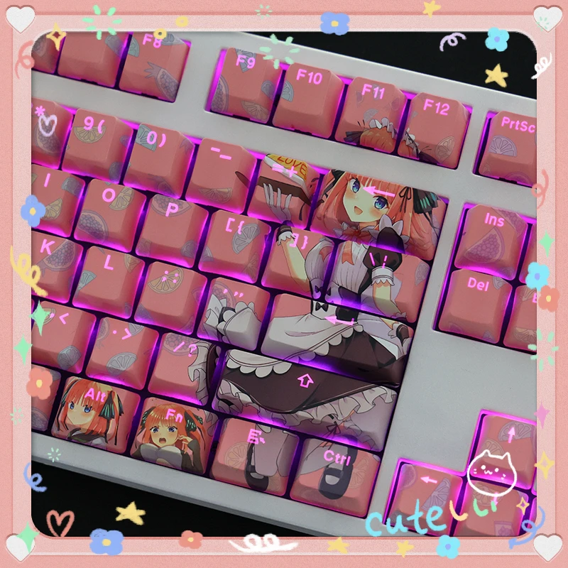 

108 Keys/Set The Quintessential Quintuplets Anime Nakano Ltsuki Keycaps OEM PBT Sublimation for Mechanical Keyboard MX Switch