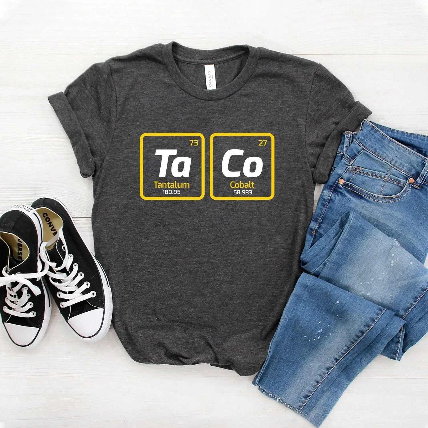 Taco T Shirt For Lover Science Nerd Tuesday Periodic Table Of Elements Softstyle
