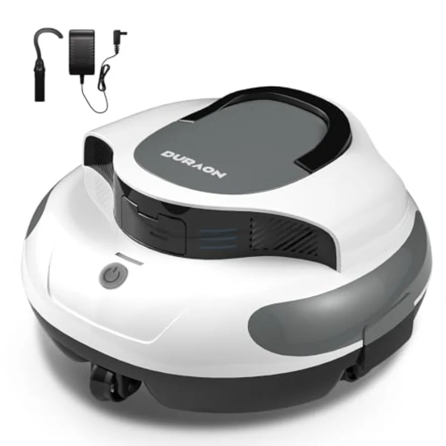 

Above-ground pool vacuum: AquaGuard SE III cordless robotic cleaner with dual 30W motors, 100min runtime, self-parking, for poo