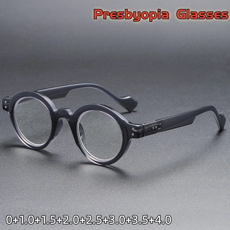 

Retro High-definition Round-framed Anti-blue Light Reading Glasses Women Men High-end Business Feel Eyeglasses 0 To +4.0