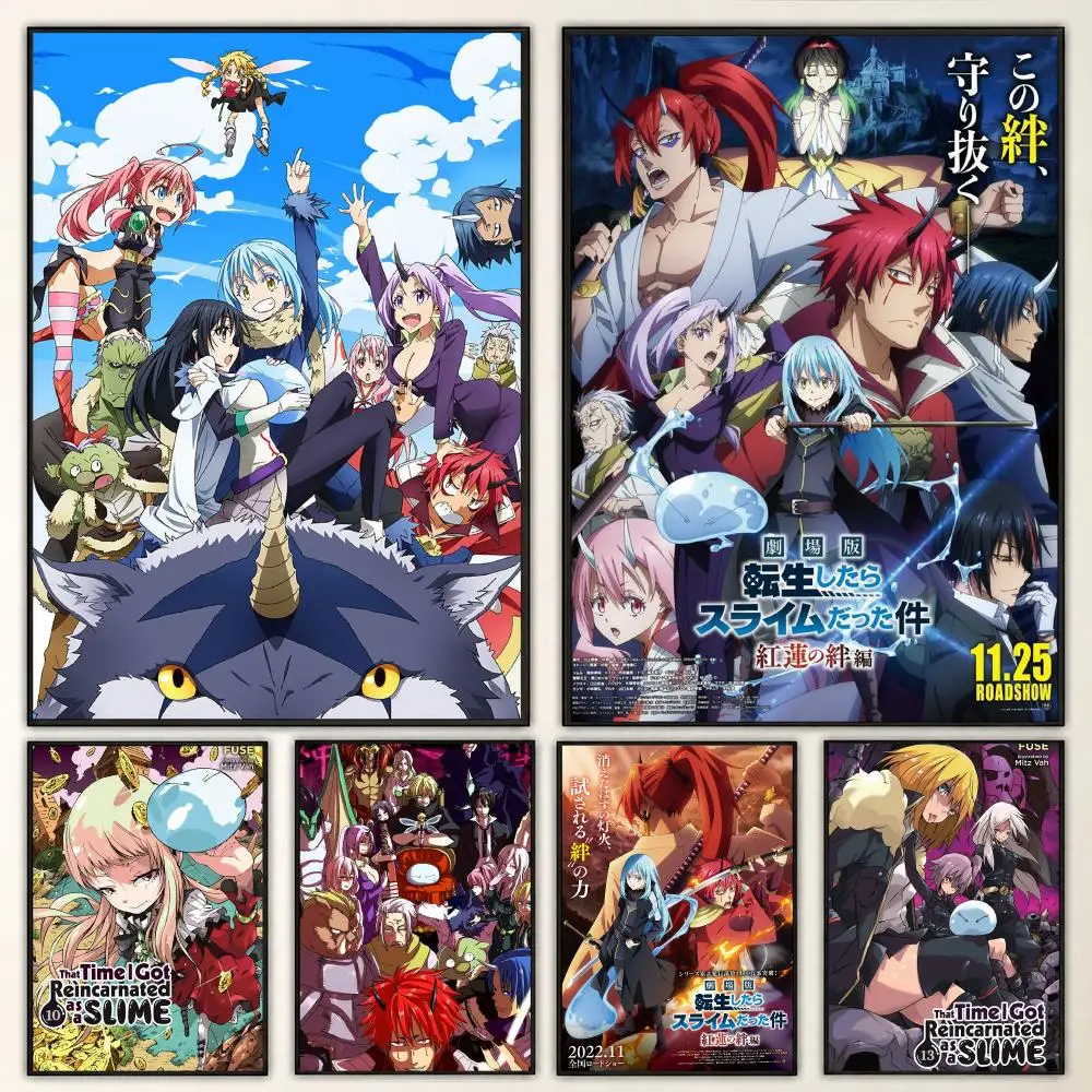 Regarding Reincarnated to Slime Anime Fantasy Series Poster Aesthetic Art Print for Bedroom & Living Room Decor, Unframed