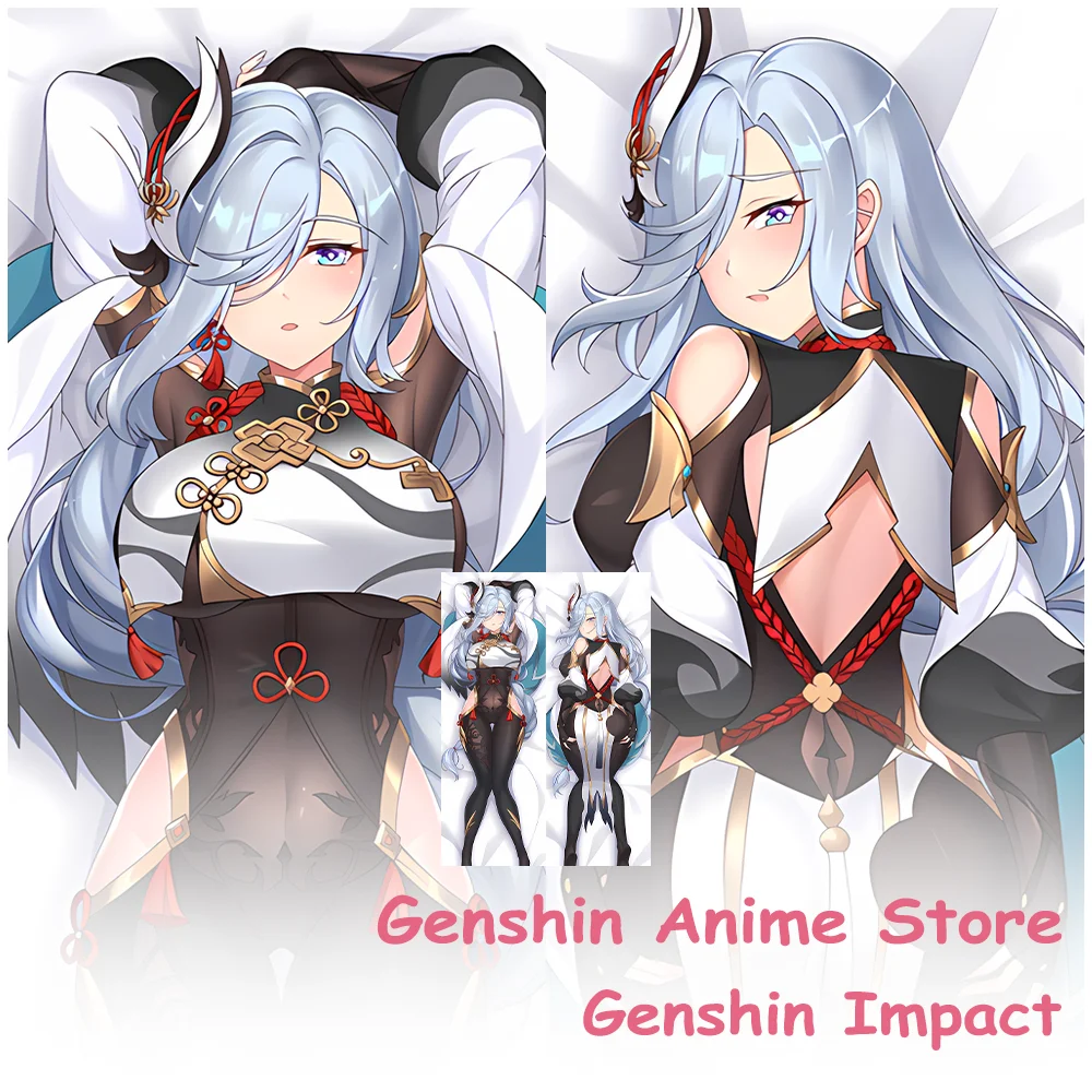 Dakimakura Anime Genshin Impact Hugging Body Pillow Cover Bed Decor Holiday Gifts Double-Side Print 2WAY Shenhe Pillowcase