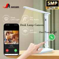 WIFI 5MP One-Touch Call Color Light Desk Lamp LED Camera Two-way Audio Remote View security protection Indoor Camera Icam 365