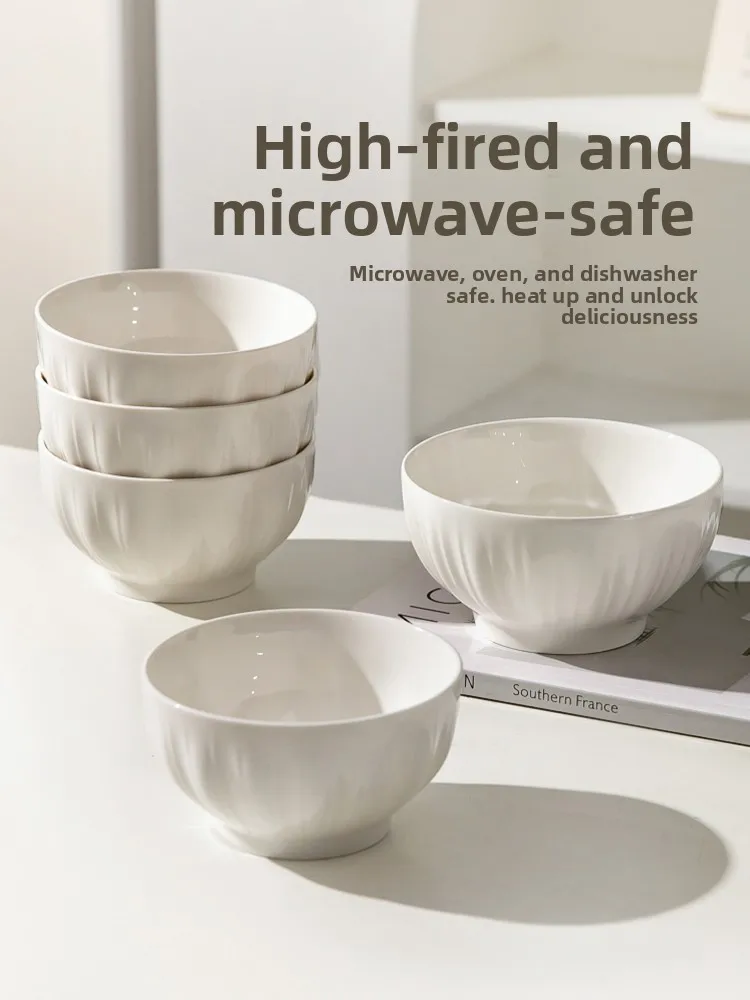 KAWASIMAYA White Cerc Rice Bowl 45 Inch Underglaze Color Dining Set Home Use Simple Sle Daily Scene Enhanced Porcelain