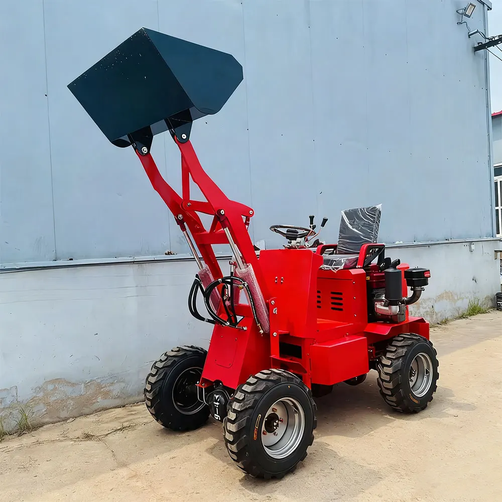 

Мини-погрузчик многофункциональный с вилочным захватом, колесами и многоцелевыми аксессуарами для фермы