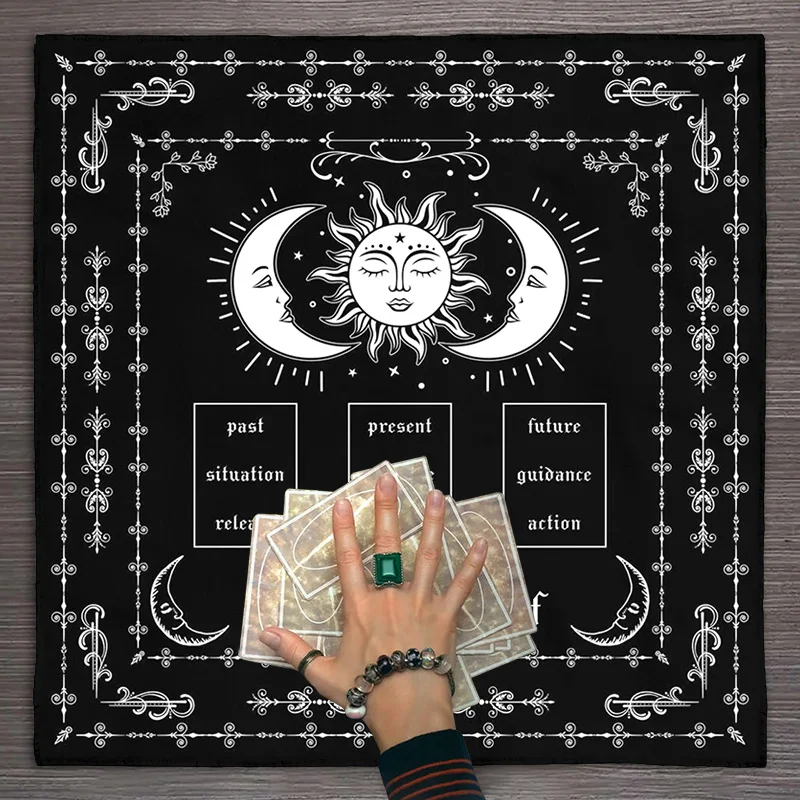 Know Thyself Tarot Spread Cloth Tarot Cloth sun moon Spread Tarot Reading Cloth Altar Cloth Alter Altar Decor Witch home Decor