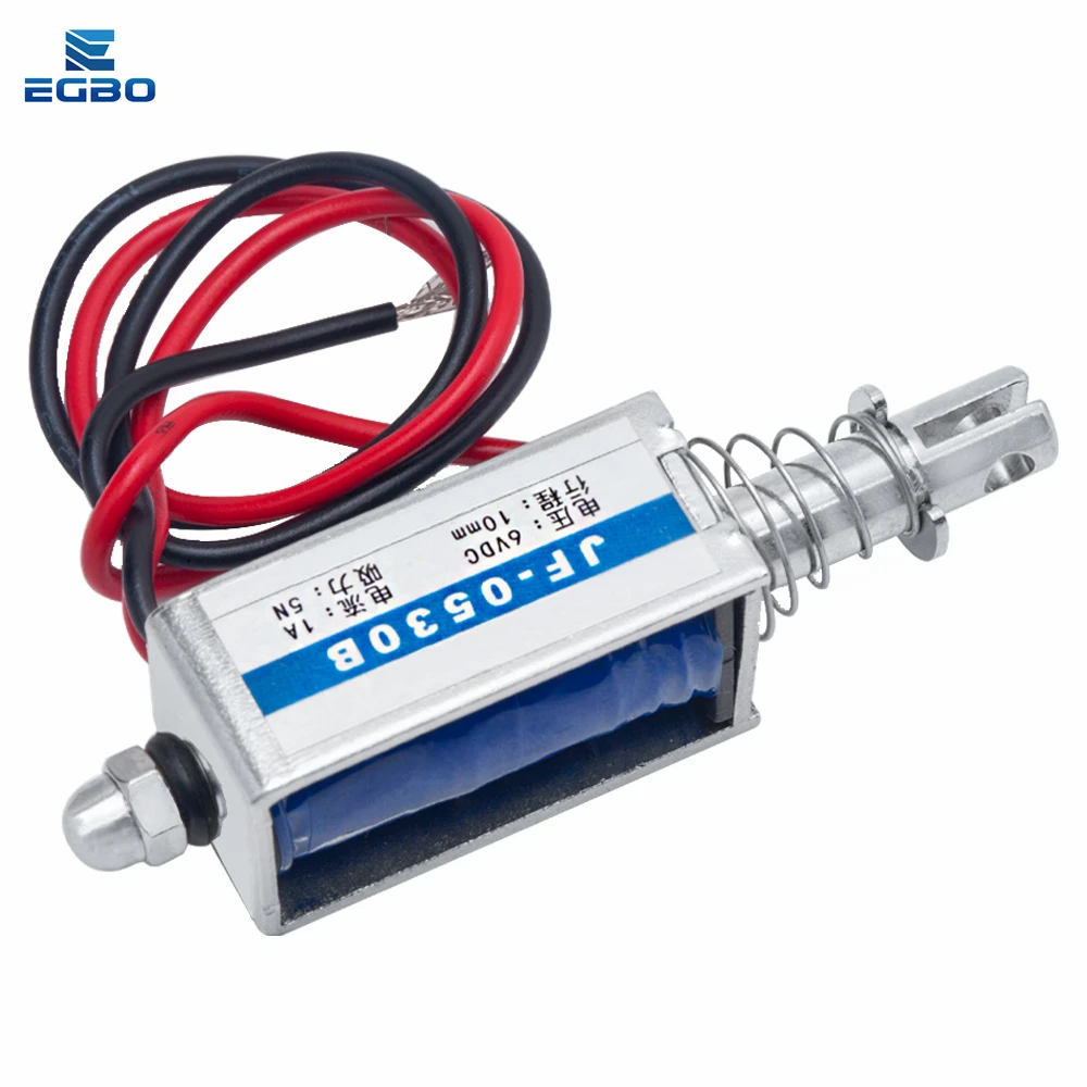 1 قطعة JF-0530B تيار مستمر 6 فولت 12 فولت 24 فولت دفع وسحب نوع JF-0530B فتح الإطار الكهرومغناطيسية قوة keepping 5N السفر 10 مللي متر الخطي الملف اللولبي