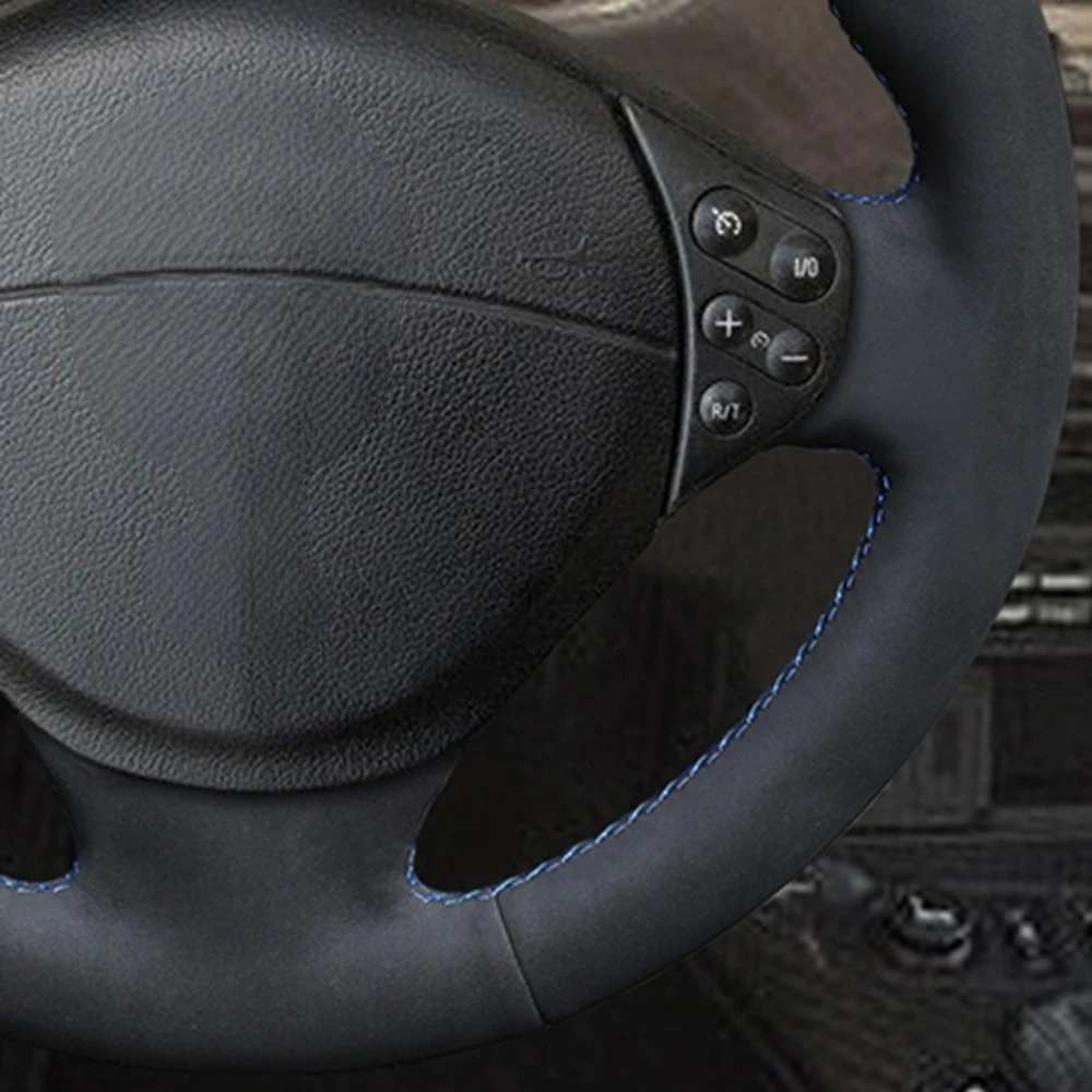 Black Suede Car Steering Wheel Cover For BMW 3 Series M Sport E36 Z3 M3 E36/5 E36/7 E36/8 E31 5 Series E39 E38 M5 E39 1995-2002