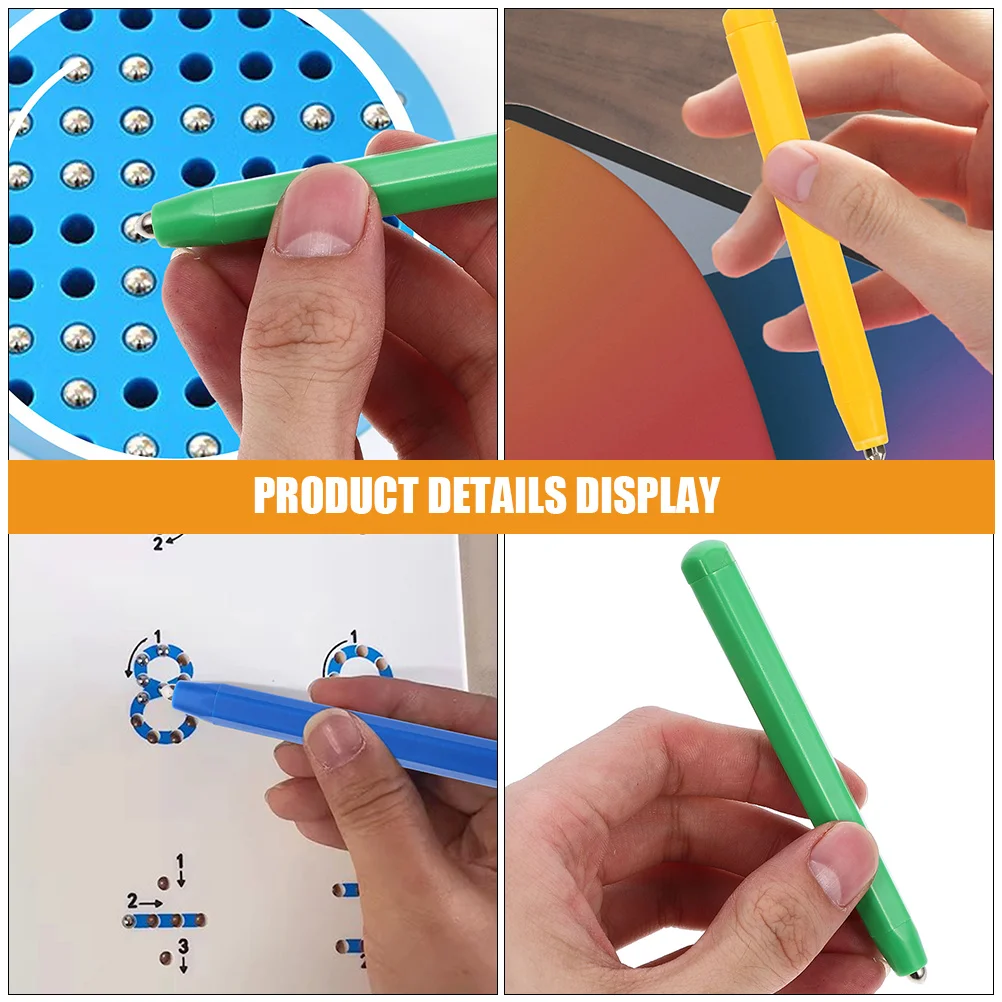 

3pcs Magnetic Drawing Board Pen Replacement Stylus Pens Blue Green Yellow Colors Stable Plastic Material Hard Smooth