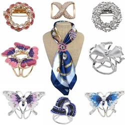 Bohemia Butterfly Brooch Scarf Buckle Bouquet Luxury Colorful Rhinestone Scarf Clip For Women Boho Christmas Xmas Jewelry Brooch