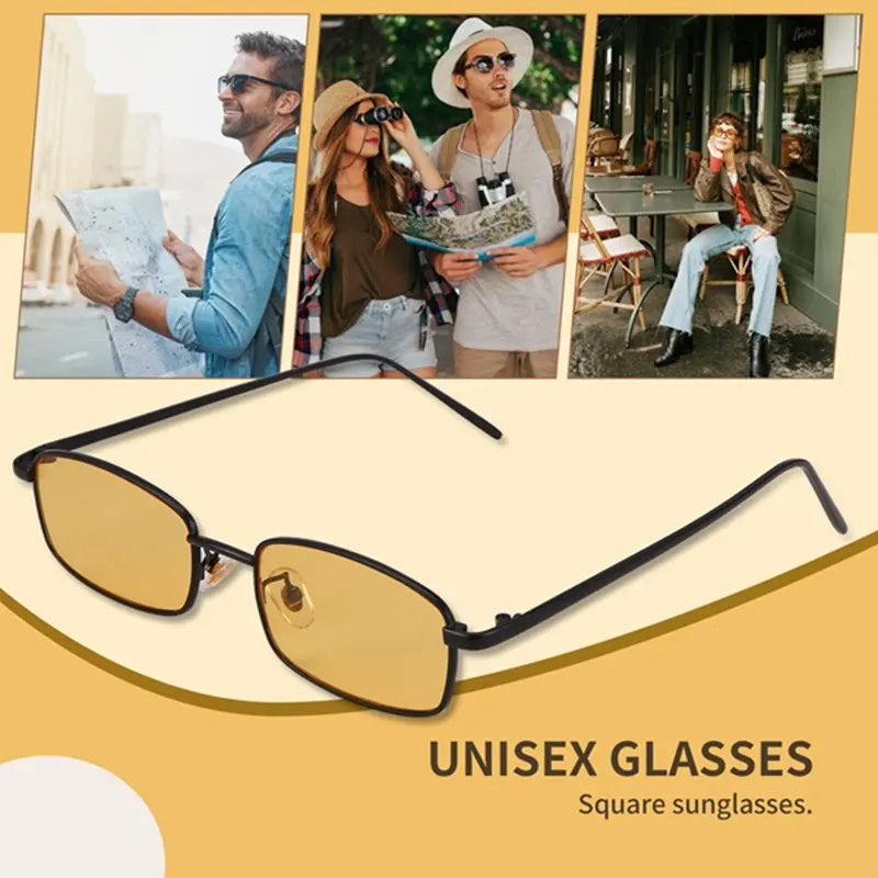 Винтажные солнцезащитные очки для женщин и мужчин, прямоугольные очки, маленькие солнцезащитные очки в стиле ретро, женские S8004