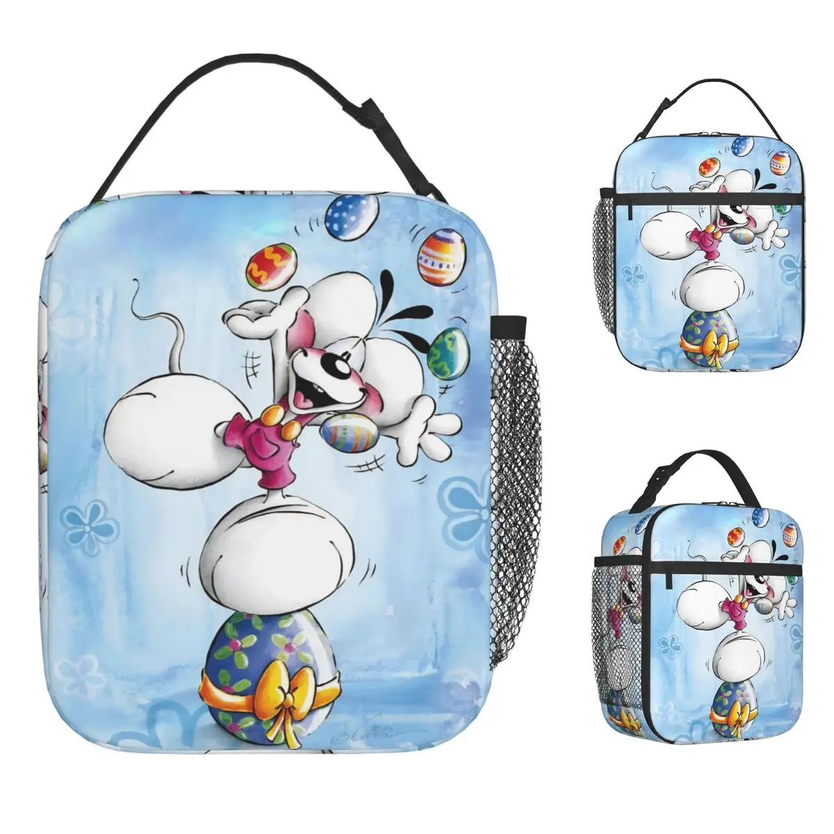 

Симпатичная сумка для обеда Diddl, модная коробка для завтрака для мужчин, портативная изолированная сумка-холодильник для пикника на открытом воздухе, оксфордская сумка-тоут с графикой, сумки для еды