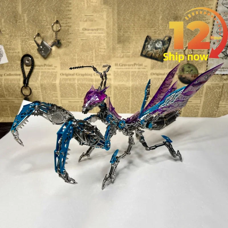 NF DIY Metal 3D Mechanical Praying Mantis Assembly Machine Model Toy Boy Birthday Gift Hand Stitching Creative Figurines
