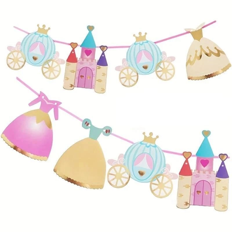 1 Set Schloss-Prinzessin-Banner - Ein Geburtstagsgeschenk geeignet für Mädchengeburtstage und als Partydekoration. – Detail 4