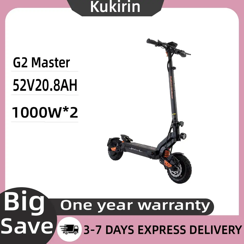 KuKirin G2 Master adulte Scooter électrique 1000W * 2 double moteur tout-Terrain Escooter 52V20.8AH batterie 10 "pneu pliable e-scooter