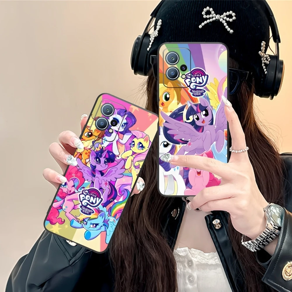 Cute Little Pony Mobile Cell Phone Case for Huawei P60 P50 P40 P30 P20 P10 P9 P8 Pro Lite Plus Black Soft Phone Cover Shell