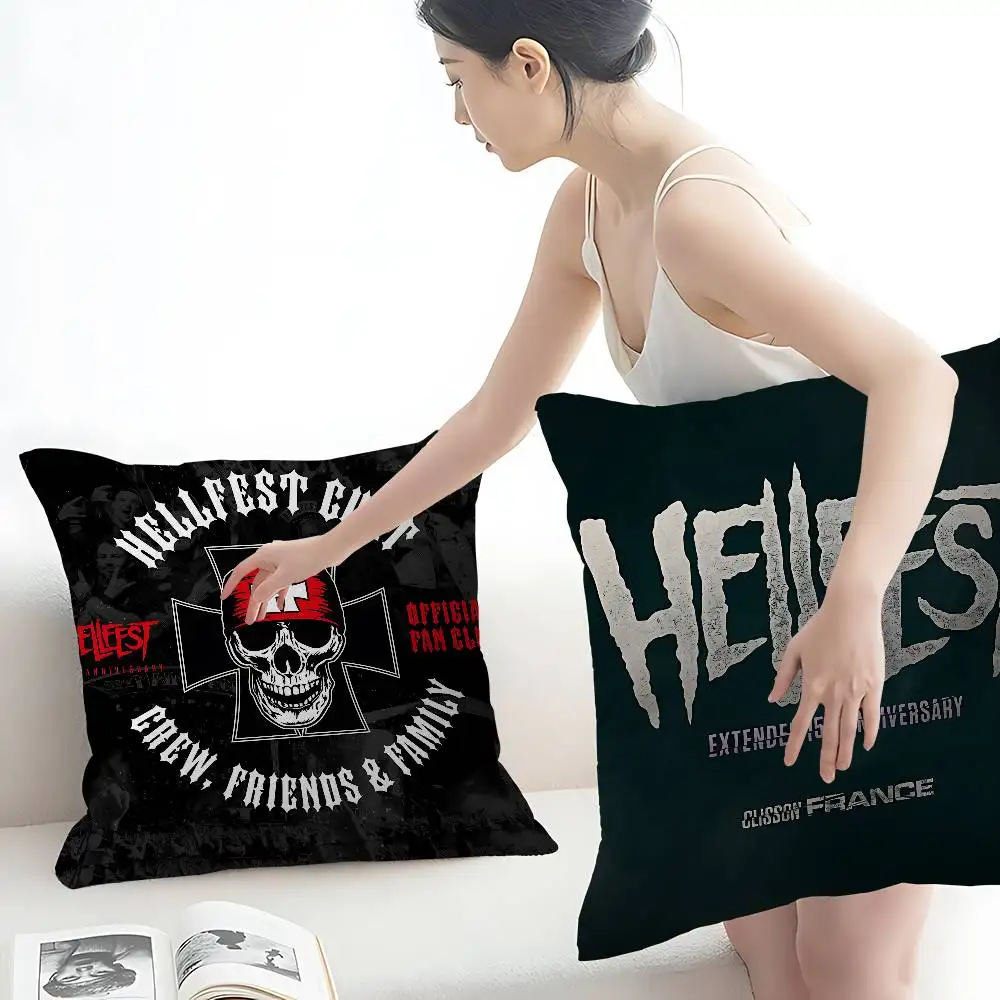 H-Hellfest Pillow Gift Home Office Decoration Pillow Bedroom Sofa Car Cushion CoverPillow Case