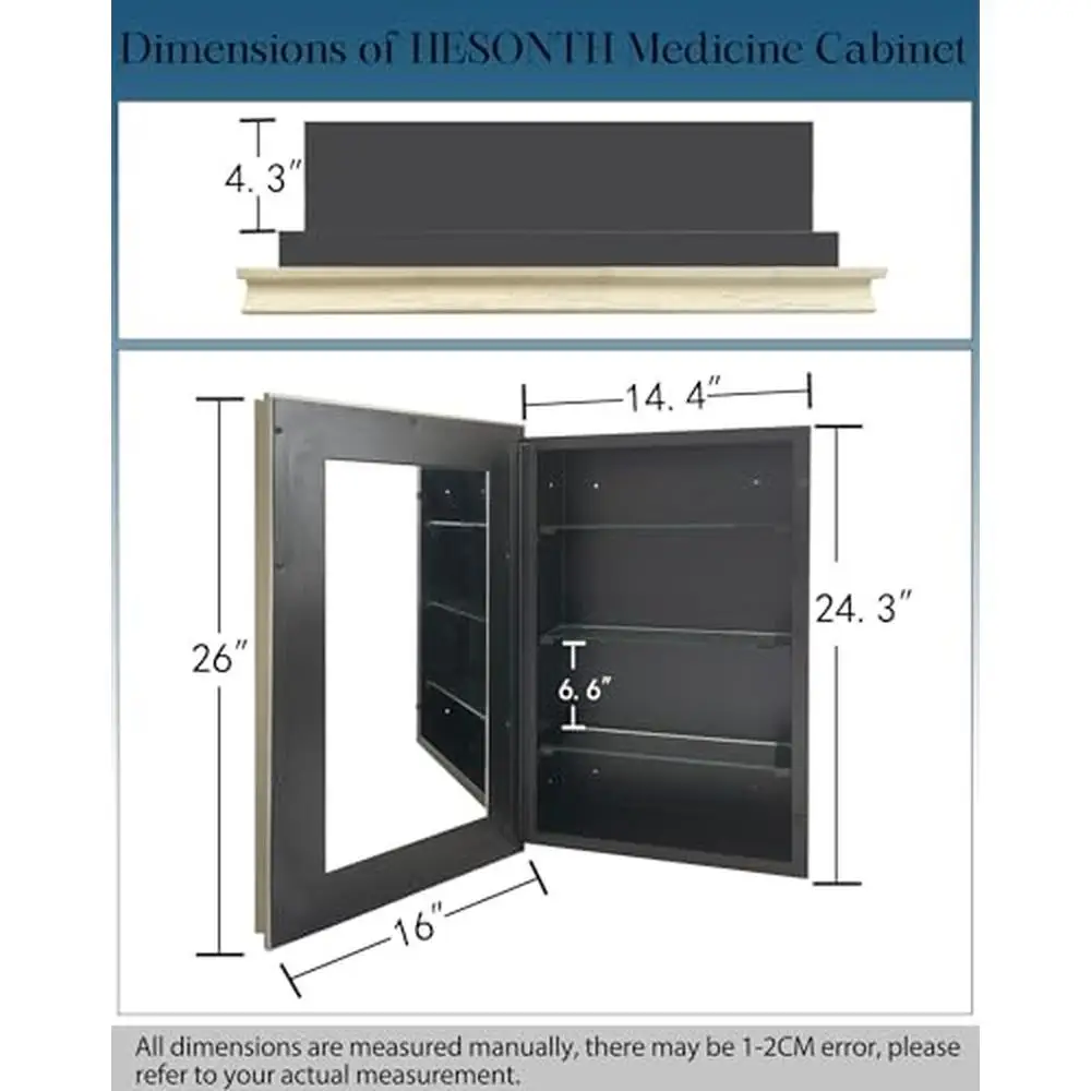 Armoire à Médicaments Murale, Miroir Rétro, Cadre Rectangulaire en Verre, Étanche, Rangement Élégant