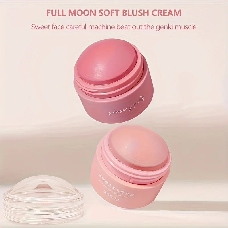 Boule de fard à joues crème, formule hautement pigmentée, finition semi-fatte et poudre, bâton de surbrillance de fard à joues de couleur mélangable pour les yeux, les lèvres et les joues