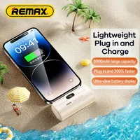 REMAX Power Bank Portable Charger For iPhone 15 Pro MAX 14 13 12 Mini 11 XS XR 8 Xiaomi Samsung Oneplus Pocket PowerBank 5000mAh
