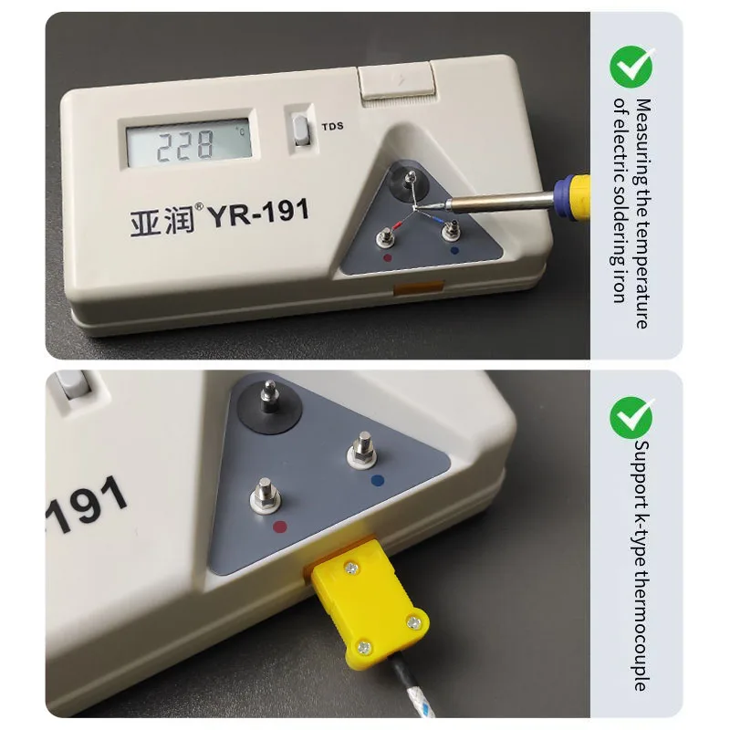YARUN  YR-191/BK-191 Soldering Iron Tip Thermometer Convenient For Lead-Free Solder LCD Digital Display Measurement Temp