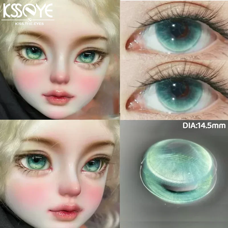 KSSEYE 2PCS Colored Contact Lensee Myopia Green Natural Pupils Effect High Quality Lens With diopter Cosmetic Blue Twinkling Eye