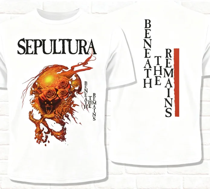 تي شيرت رجالي ونسائي ملابس الشارع عادية Sepultura تي شيرت تحت البقايا 1989 ثراش الموت المعادن الأخدود المعادن الصيف القطن #1
