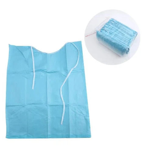 150Pcs Dental Disposable Lace Up Bib Clean Wipes Lab Hygiene Care Piercing Rope Waterproof Sheets Paper Pad Bib