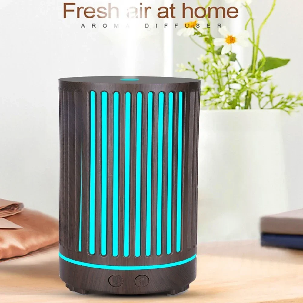 

Wood Grain Humidifier Aromatherapy Machine Retro Bar Aroma Essential Oil Diffuser 7 LED Night Lights 200ml Bedroom Humificador