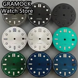 GRAMOCK 31mm black blue green gray watch dial luminous fit NH35 NH36 ETA2824 2836 Miyota8205 8215 Mingzhu DG2813 3804 movement