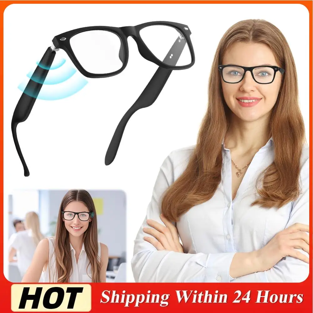 AI Intelligent Translation Glasses Earphone Glasses for Men Women (Black)