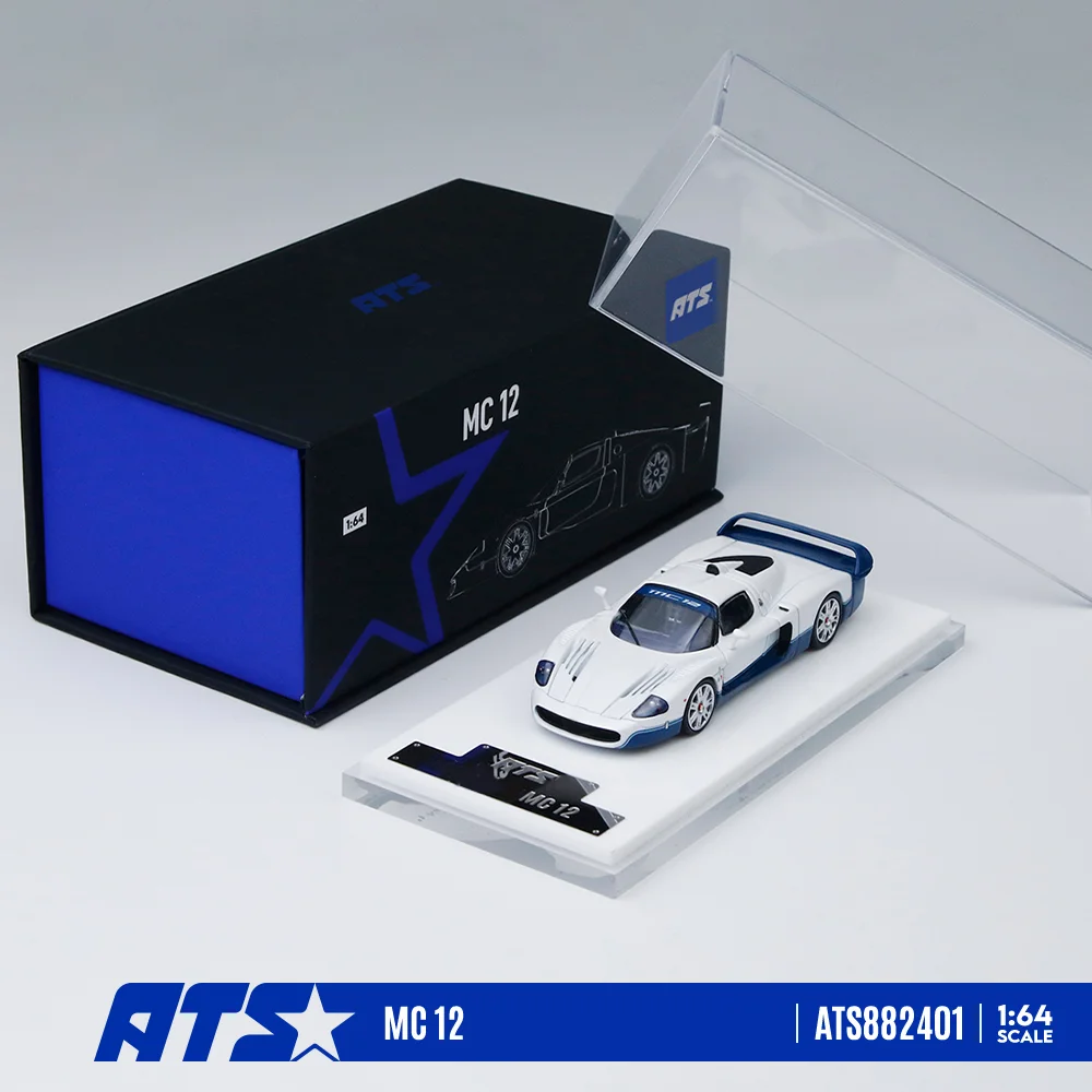 *Pre-order*ATS 1/64 Gloss White GT Supercar Alloy Diecast Mini Vehicle Simulation Hobby Desk Display Ornament