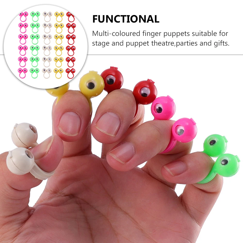 Fantoches De Dedo De Plástico Com Olhos Wiggle, Anéis De Olho, Jogos Práticos De Brincadeiras, Brinquedos Para Crianças, Favores De Festa, Estilo Aleatório, 50Pcs