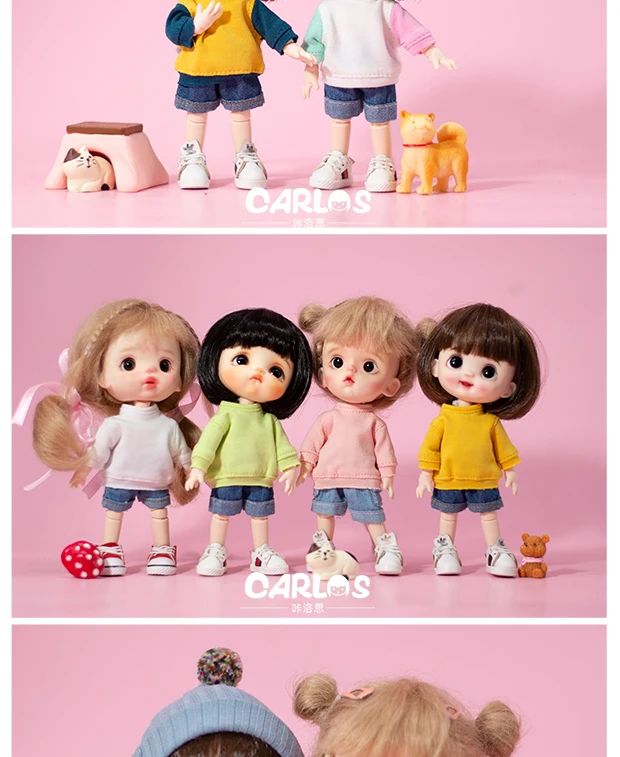 Ob11 Puppen kleidung einfarbig gestreiftes Hoodie-T-Shirt mit langen Ärmeln Zubehör für bjd, gsc, obitsu11, molly, ymy, p9, gsc – Detail 13