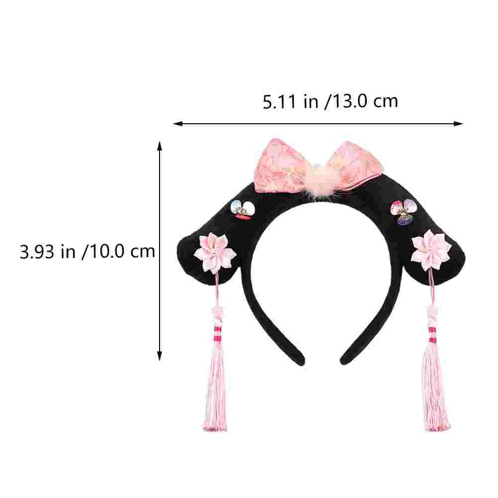 Hair Barrettes Girl Outfits Children's Headband Chinese Style Tassel Headwear Clothing Theme Pink Creative Hairpin