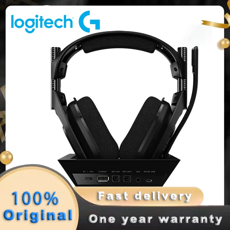 Logitech Astro A50 Wireless Gaming Headset 2.4GHZ Multi-Function Base Station With Microphone Built-in USB Sound Card For PS4/PC