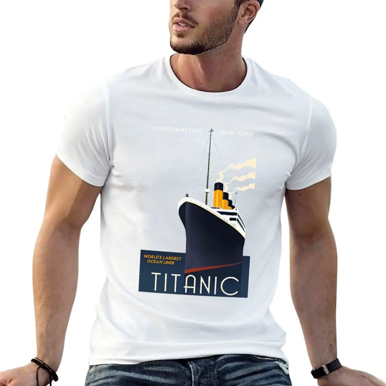 Titanic Sinking Vintage Poster Cruise Ship Atlantic Ocean Voyage T-Shirt