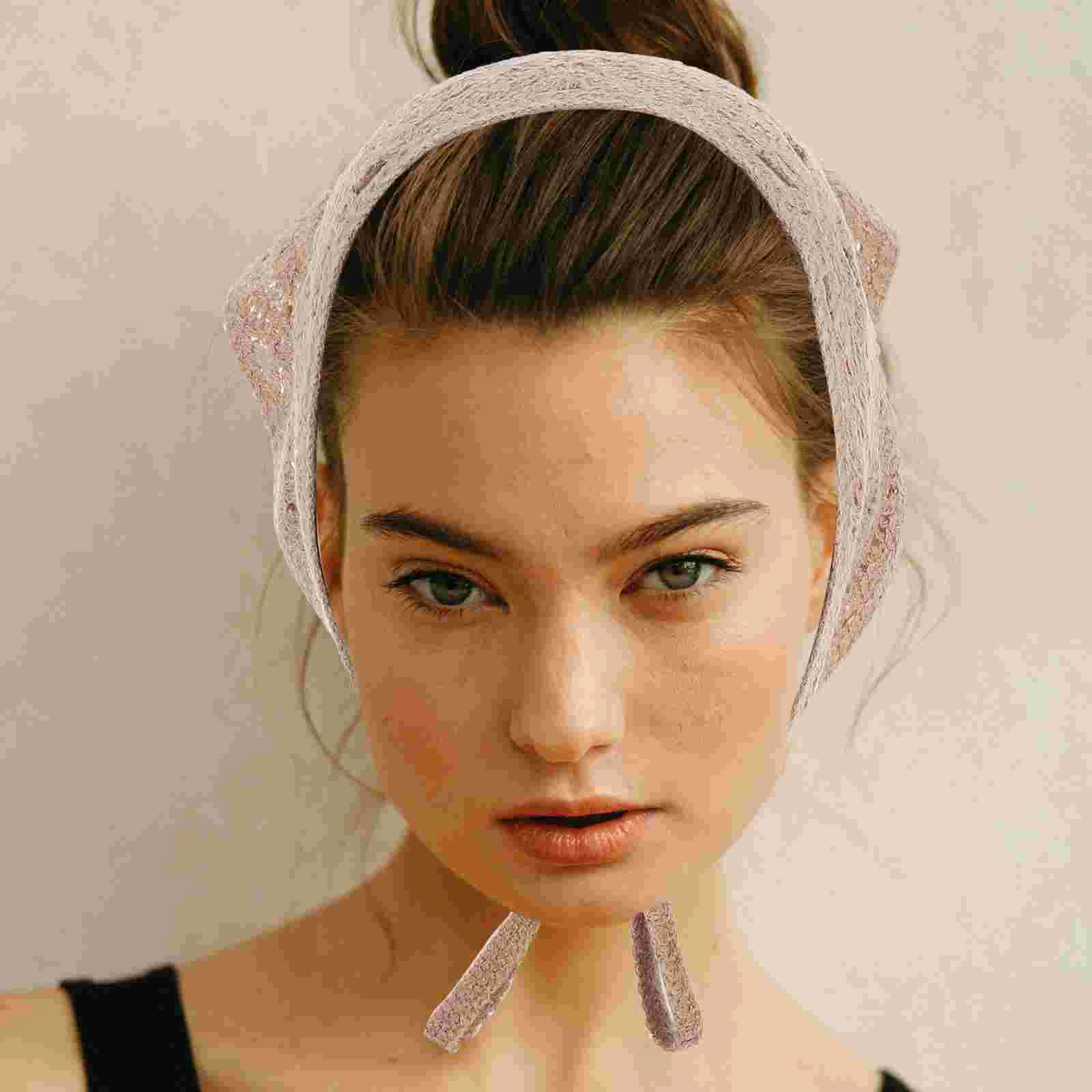 2 uds piezas 1 Juego (+ caqui) cintas para el cabello pañuelos para mujer bufanda Triangular diadema hilo de ganchillo diademas Miss