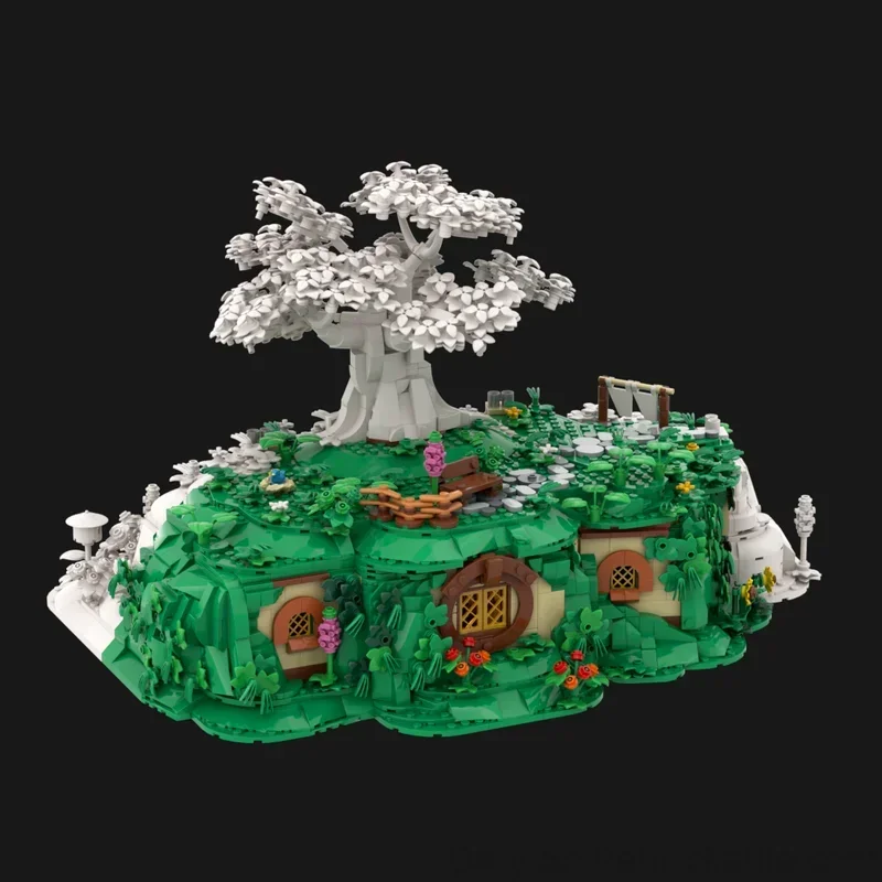 Nieuwe De Ringen Film Landschap Modulaire Rivendelles De Shire Bomen Model Moc Bouwstenen DIY Creatieve Montage Bricks Speelgoed Gift - afbeelding 1