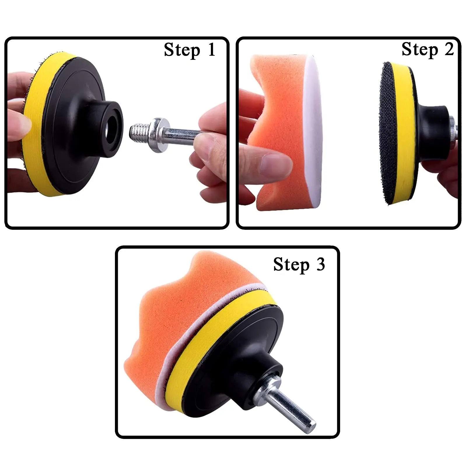 33 Pieces 4 Inch Buffing Polishing Pads Car Foam Drill Polishing Pad Kit Sponge Pads Buffer Polisher Kit Headlight Restoration K