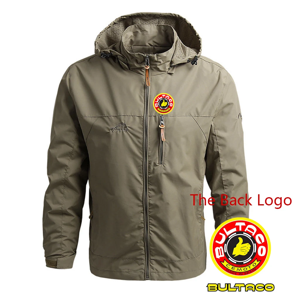 Bultaco Cemoto Motorcycles 2024 Spring and Autumn New Men Print Breathable Four-color Trench Coat Solid Color High Quality Tops