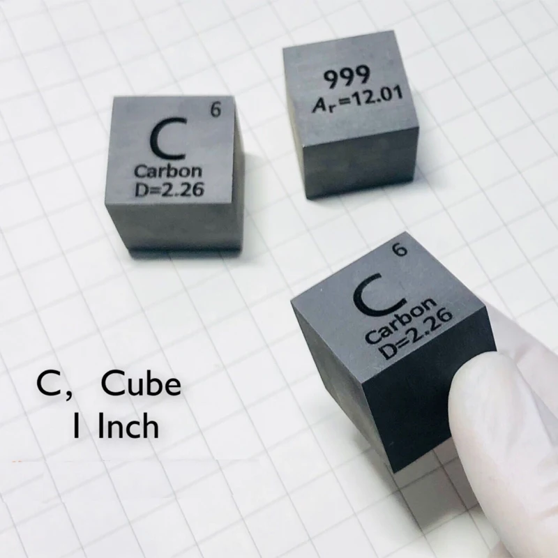 1 polegada c cubo 99.9% de alta pureza carbono bloco metal tabela periódica cubo hobby exibição coleção