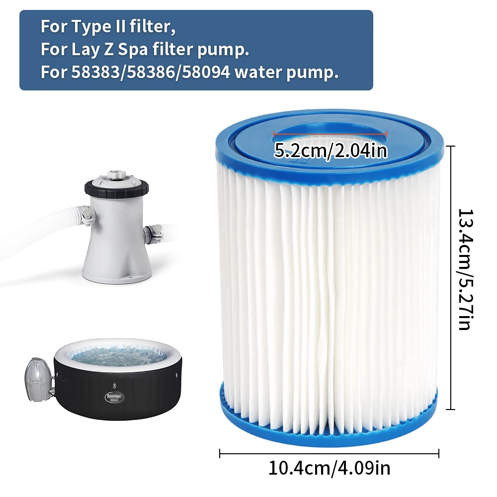 Water Filter for 58094 Water Filter Cartridge for Type 530/800 Gal Filter Pump Hepa Filter for Intex A B, 10.6x13.6cm