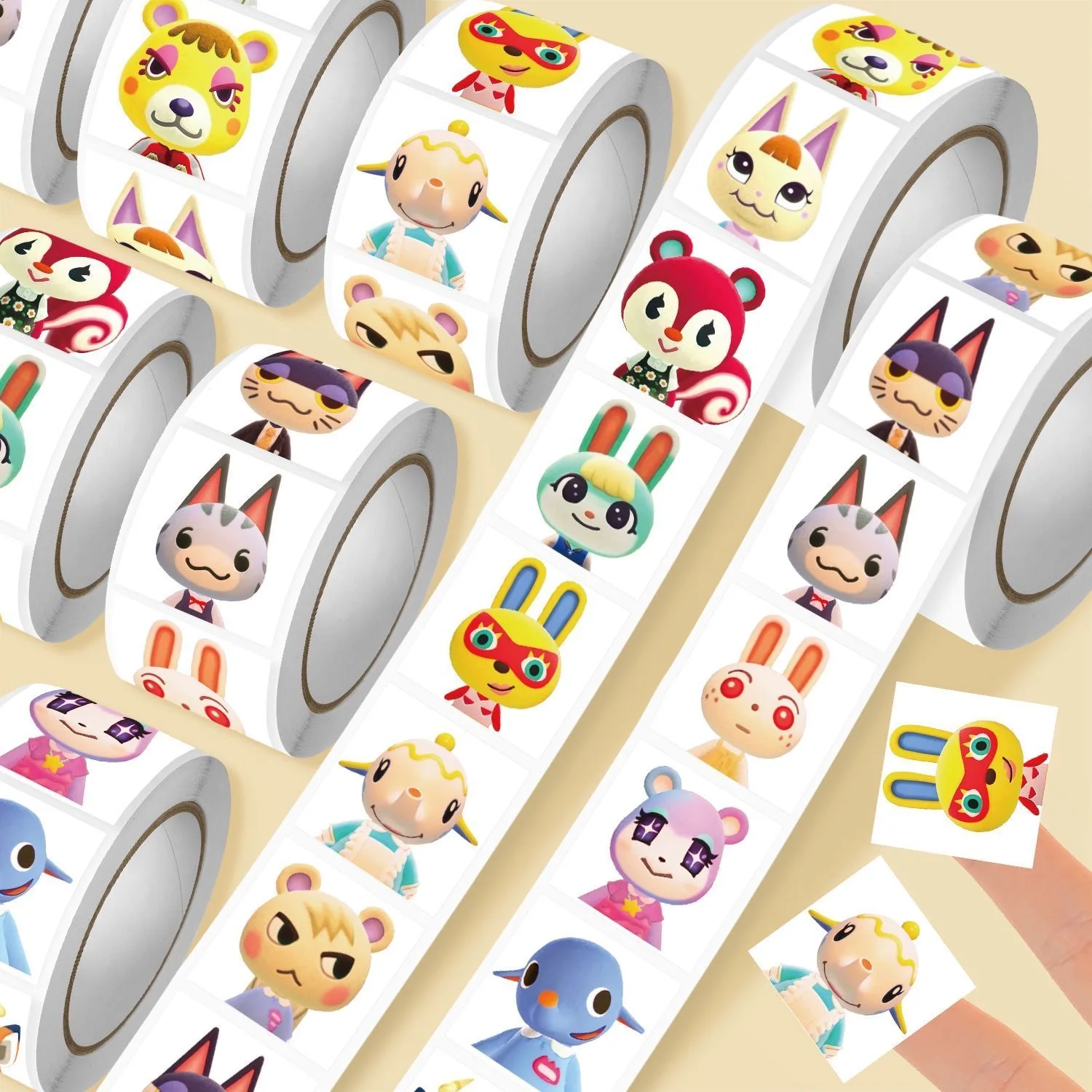 500pcs/Roll Animal Crossing: New Horizons Sticker DIY Skateboard Laptop Guitar Phone Car Seal Label Decals Decoration